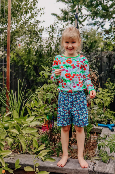 Korte Broek / Short Pants Wild Strawberries Blue - Duns Sweden