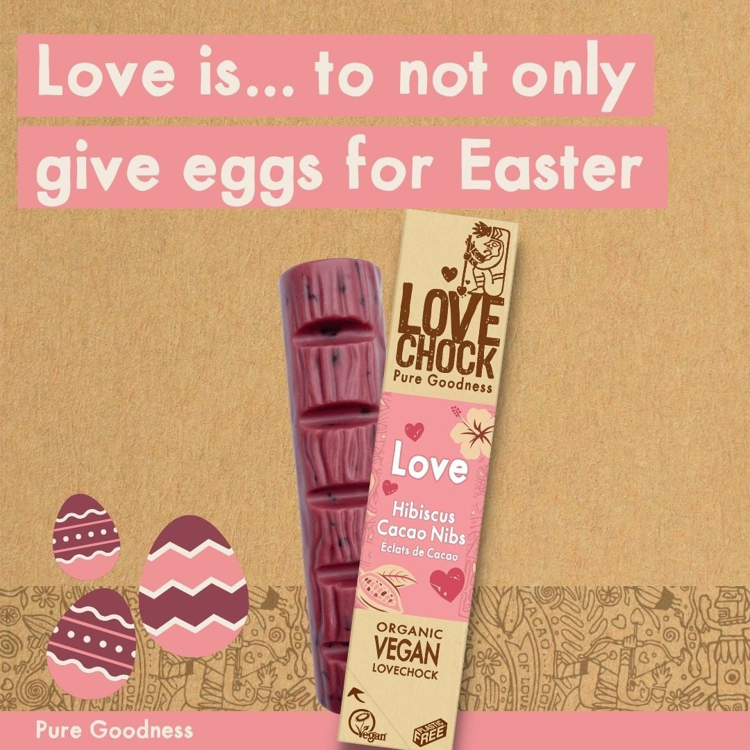 Bio Chocolade Hibiscus Cacao Nibs (glutenvrij & vegan) - Lovechock