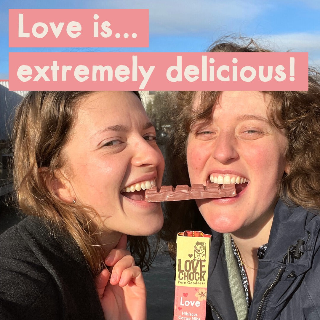 Bio Chocolade Hibiscus Cacao Nibs (glutenvrij & vegan) - Lovechock