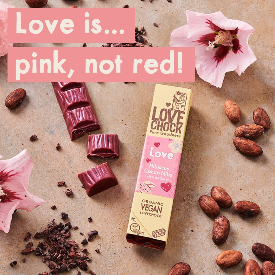 Bio Chocolade Hibiscus Cacao Nibs (glutenvrij & vegan) - Lovechock