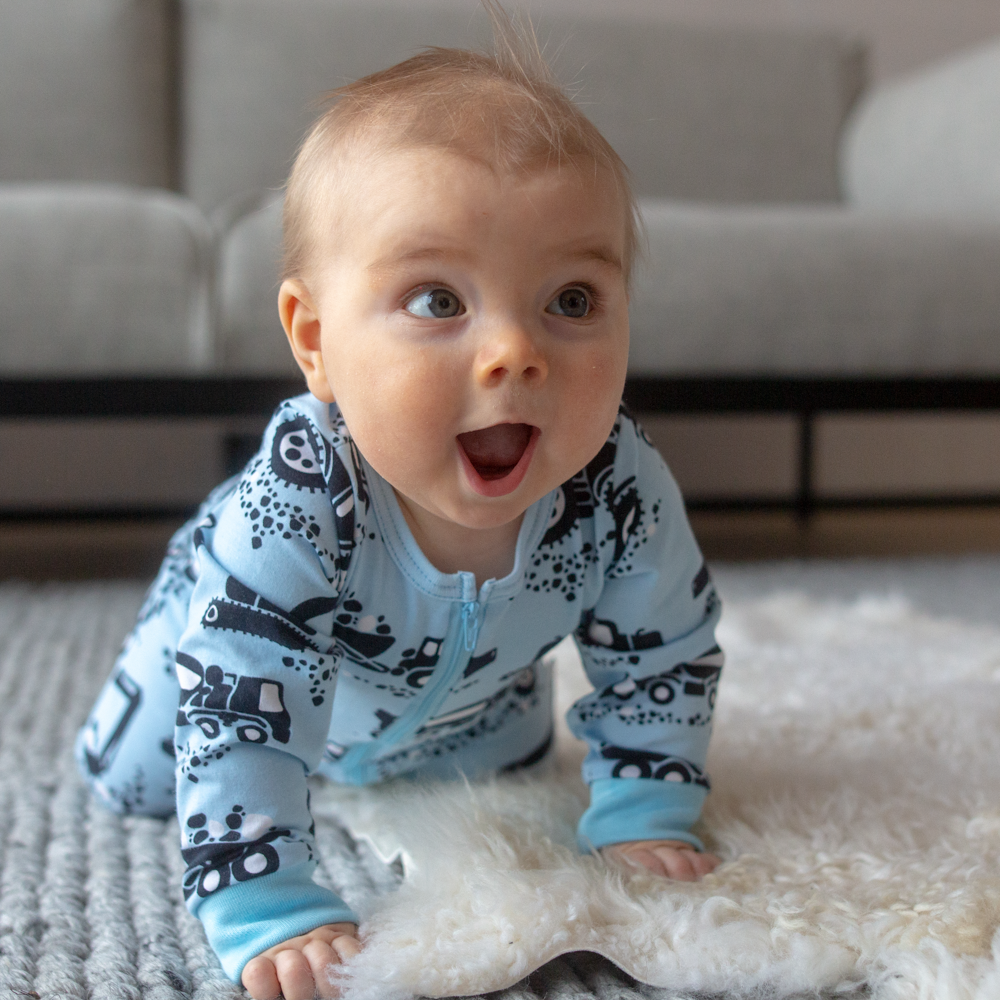 Jumpsuit LULLA Machines Light Blue – Paapii Design