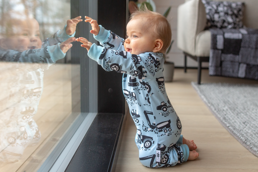 Jumpsuit LULLA Machines Light Blue – Paapii Design