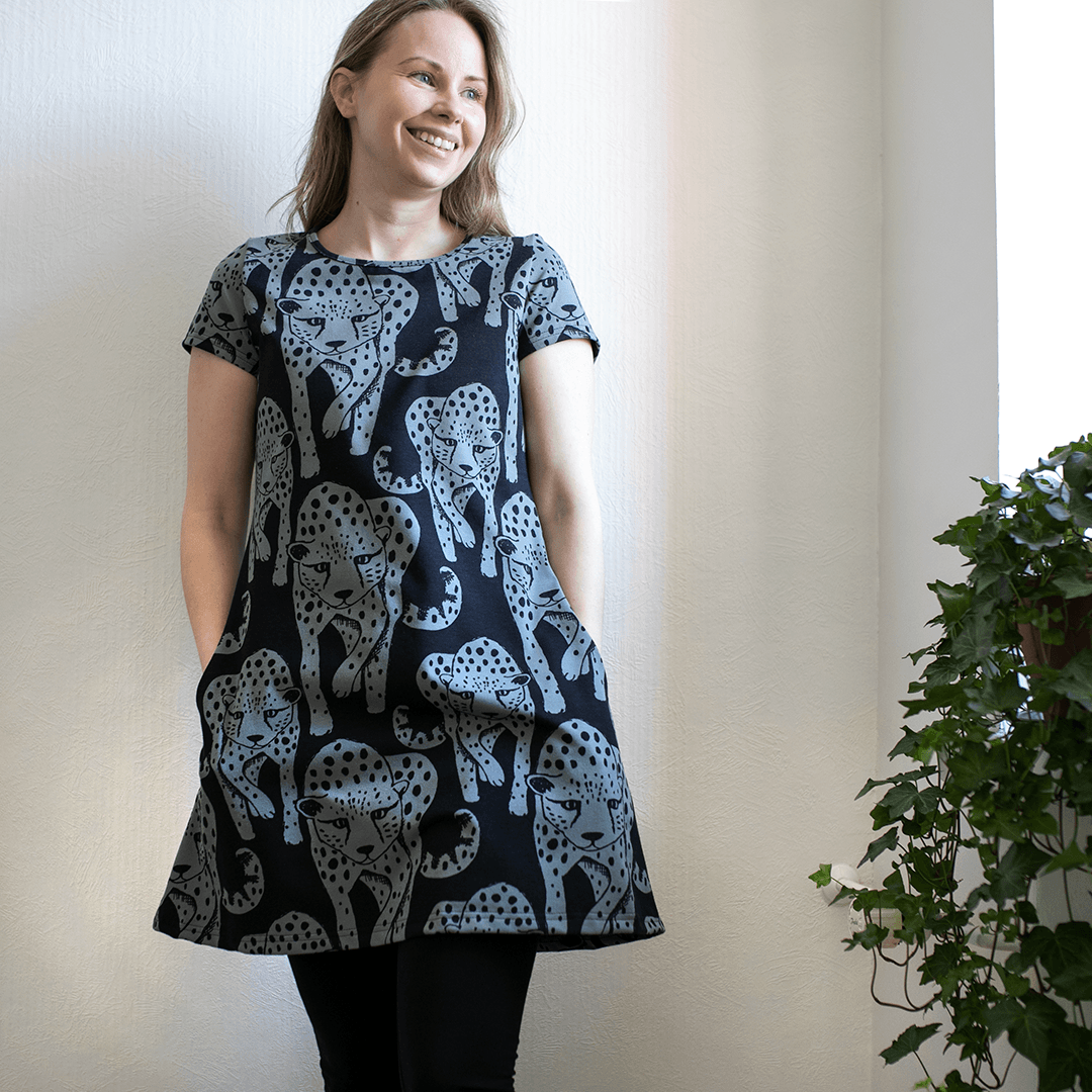 Tuniek LYYRA Tunic Cheetah Dark Grey S-XXXL - Paapii Design