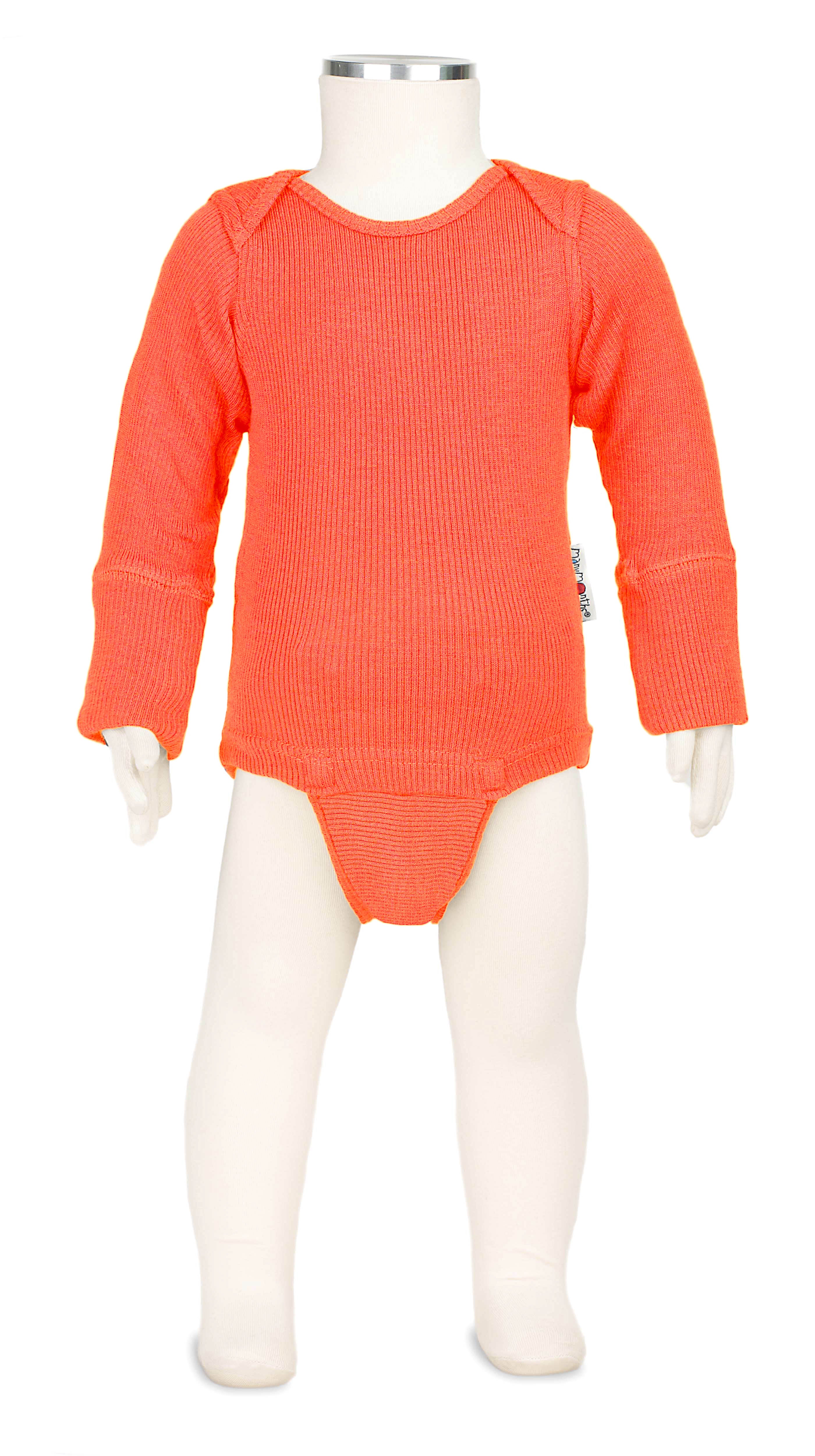 Romper / Longsleeve merinowol Precious Coral – ManyMonths MaMidea