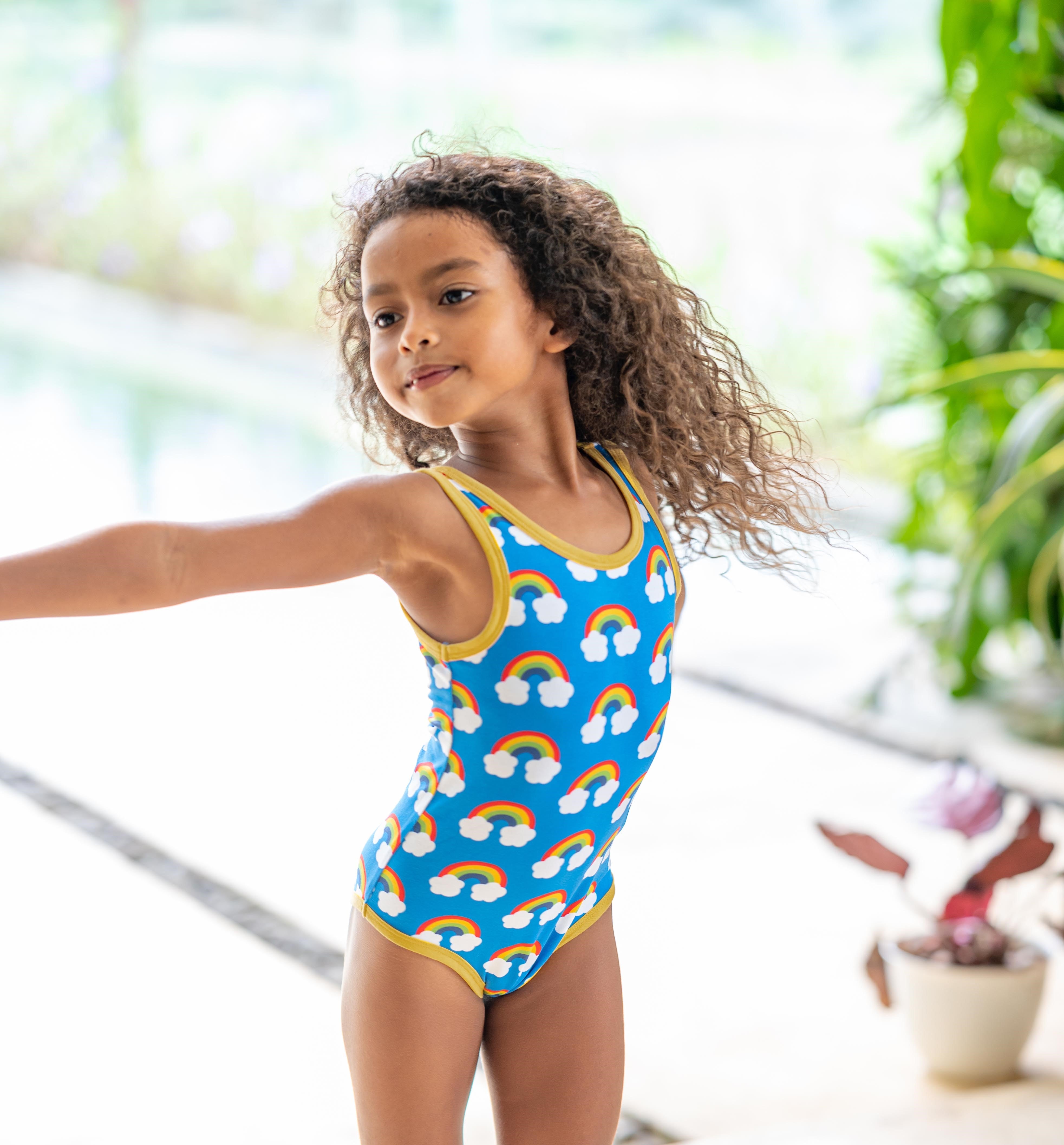 Zwempak Swimsuit Rainbow (gerecycled polyester) - Maxomorra