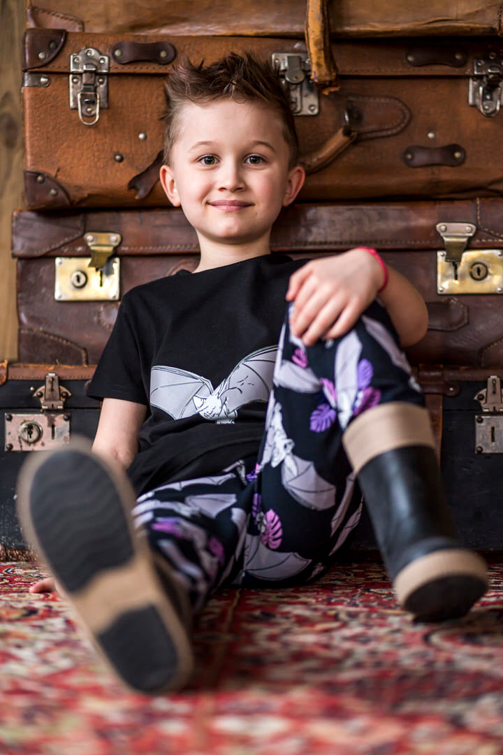 T-shirt Black Bat GLOW IN DARK - Mullido