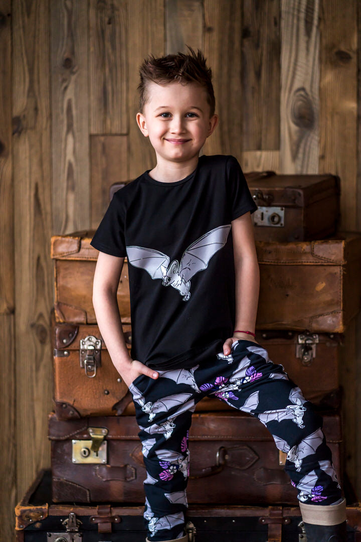 T-shirt Black Bat GLOW IN DARK - Mullido