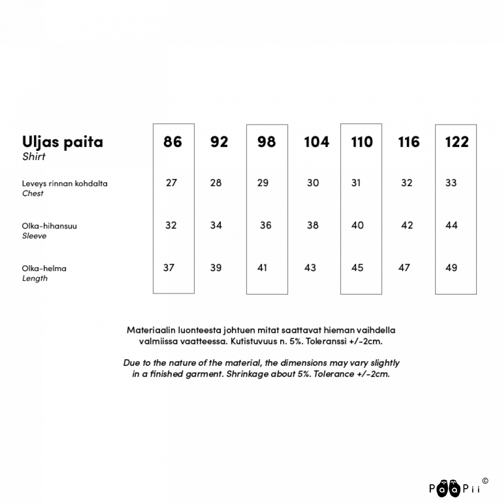 Longsleeve ULJAS Shirt Treehouse Fen Choco 86-140 – Paapii Design