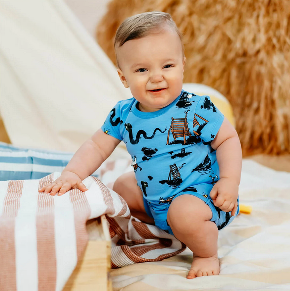 Sea Playsuit pale blue – Moomin