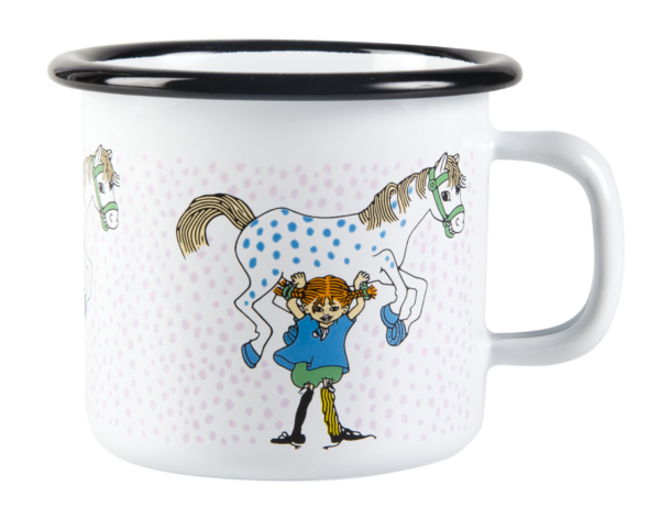 Pippi Langkous enamel mug Pippi and the Horse 2,5dl – Muurla