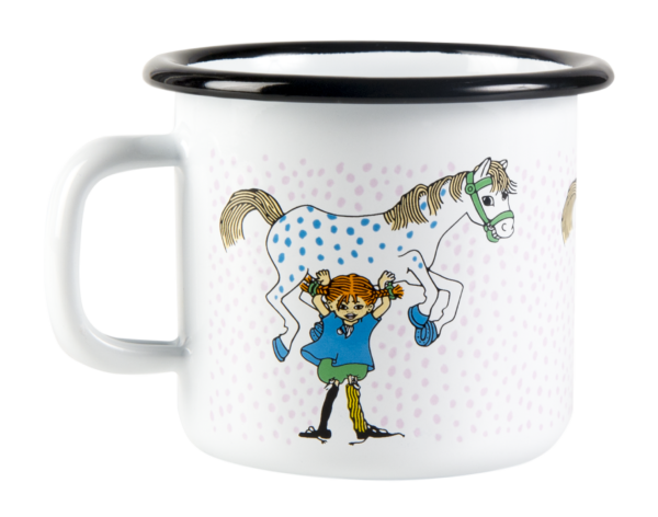 Pippi Langkous enamel mug Pippi and the Horse 2,5dl – Muurla