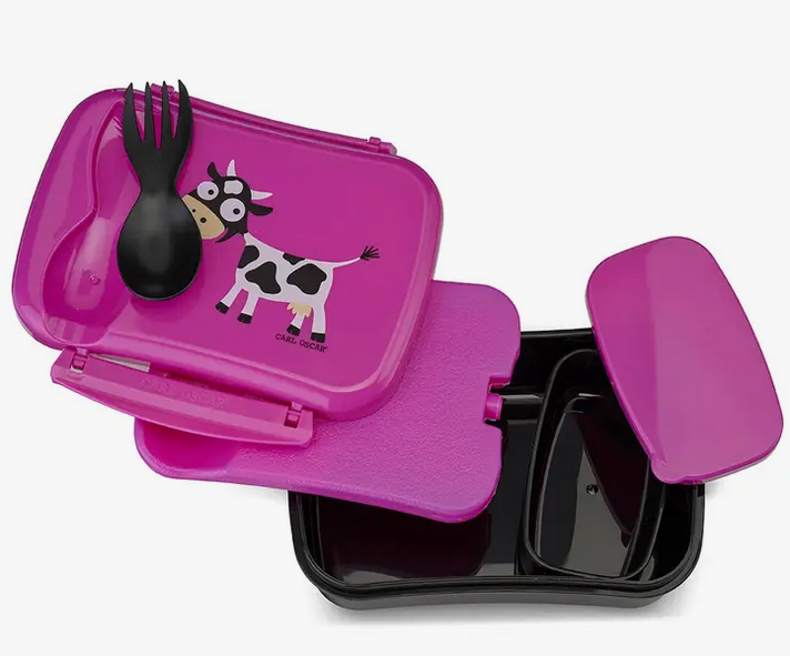 N'ice Box Kids Lunchbox met koelelement – Cow Pink – Carl Oscar
