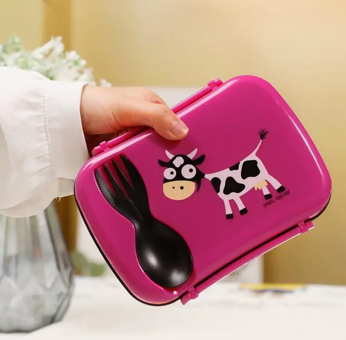 N'ice Box Kids Lunchbox met koelelement – Cow Pink – Carl Oscar