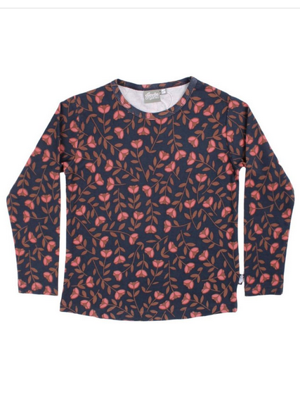 Longsleeve Danemist Blouse Dk Navy/Brown Beige FLEURIE - Danefae / DYR