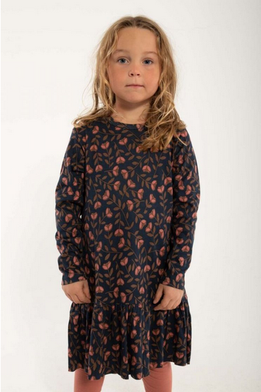 Jurk Daneseahorse Dress Dk Navy/Brown Beige FLEURIE - Danefae / DYR