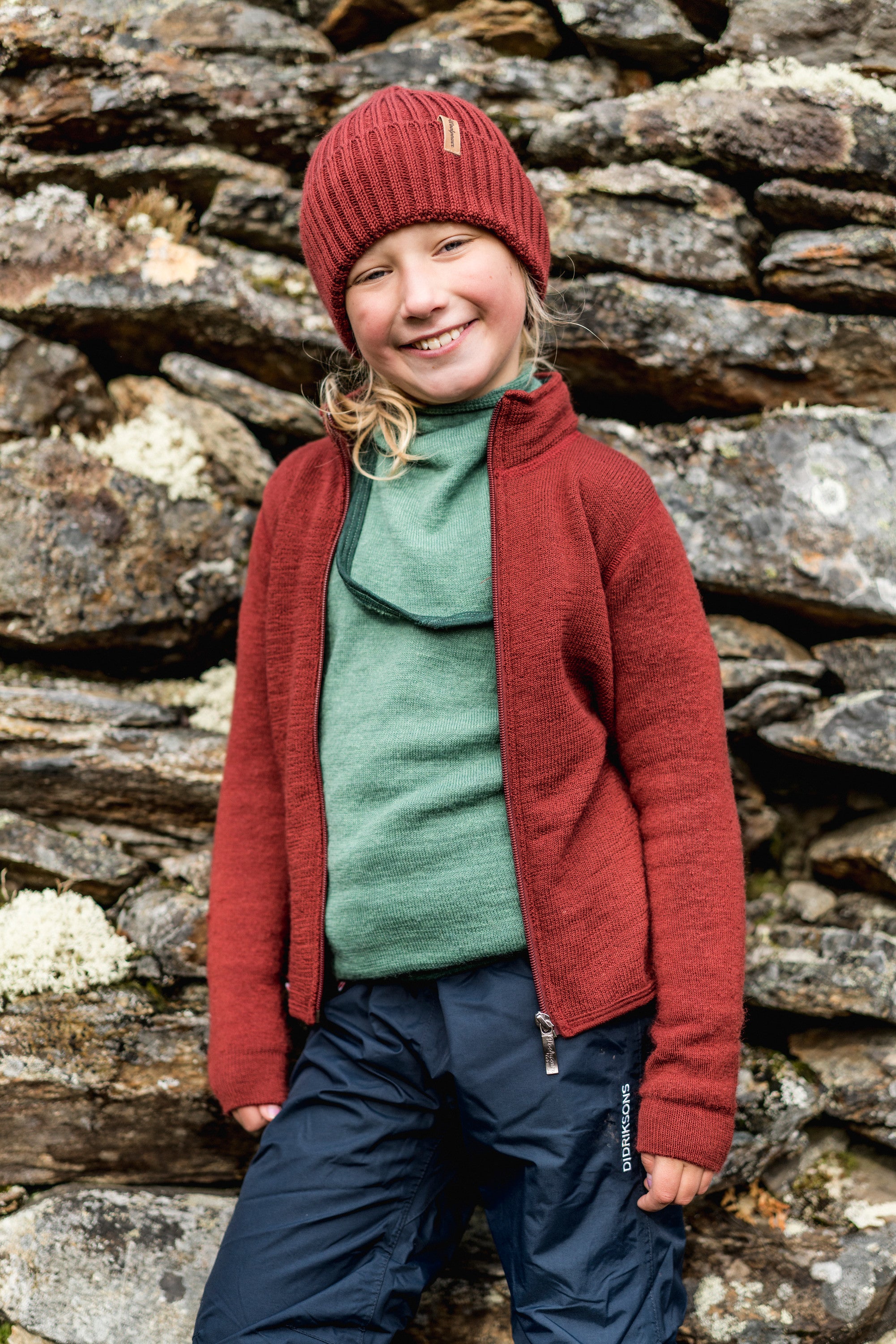 Kids thermo longsleeve / Crewneck 200 Lake Green - Woolpower
