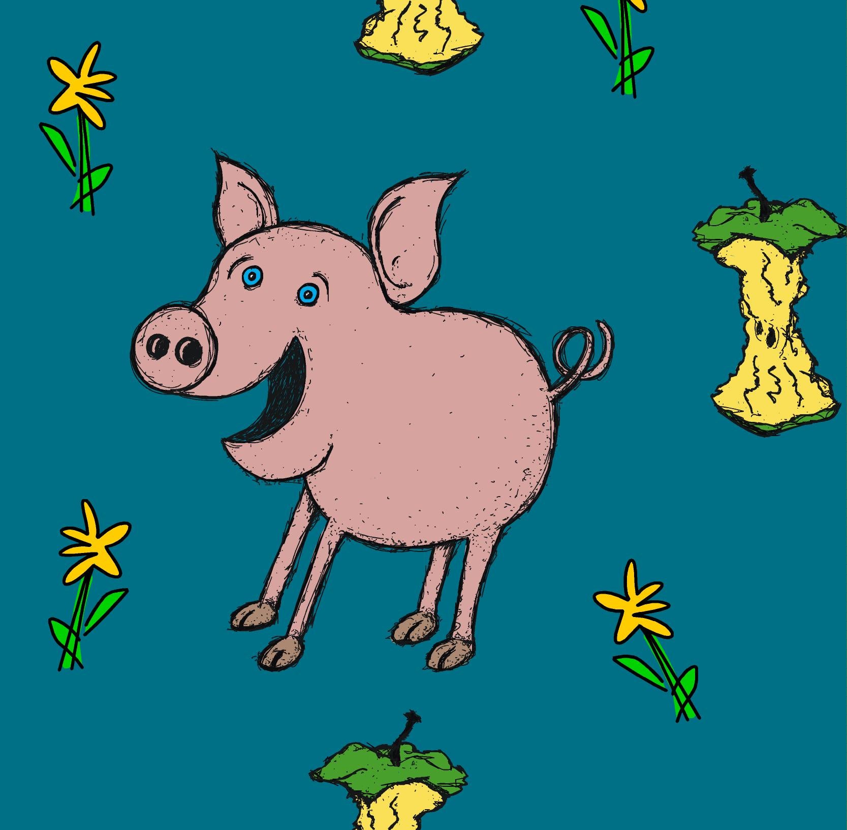 Jurk / Adult Long Sleeve Dress Pig Teal - Duns Sweden