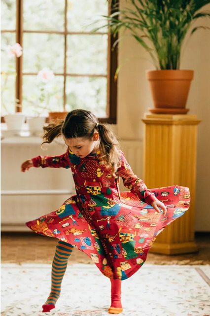 Jurk Trombone Dress Dark Red – Pippi Langkous