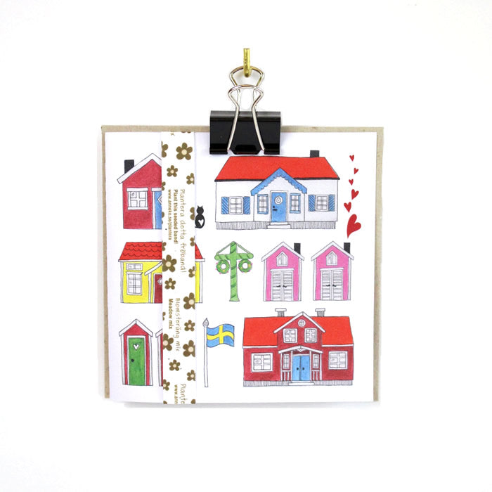 Kaart met zaadlintje weidebloemen Stugorna – Anneko Design