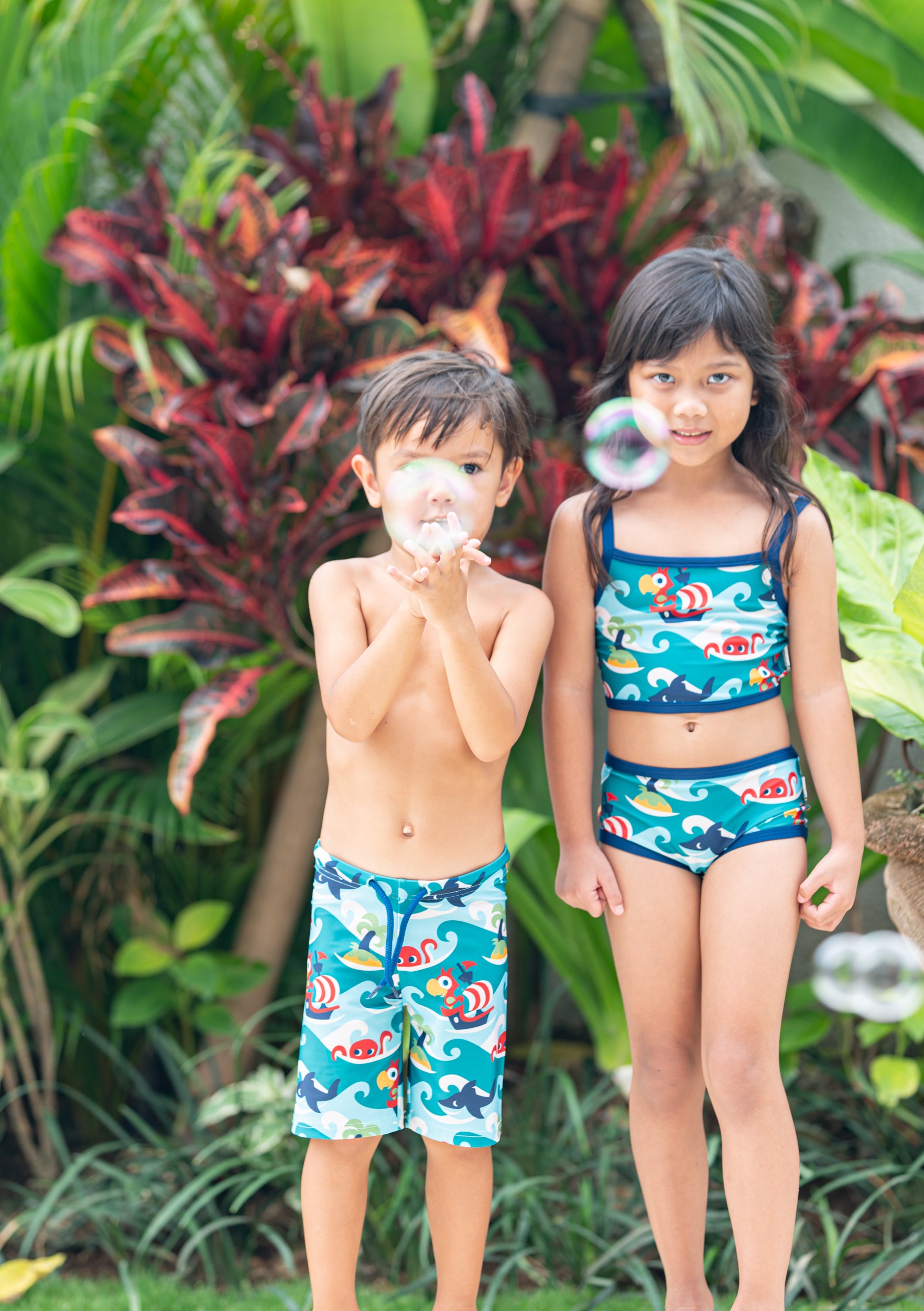 Zwembroek Swim Shorts Tropical Ocean - Maxomorra