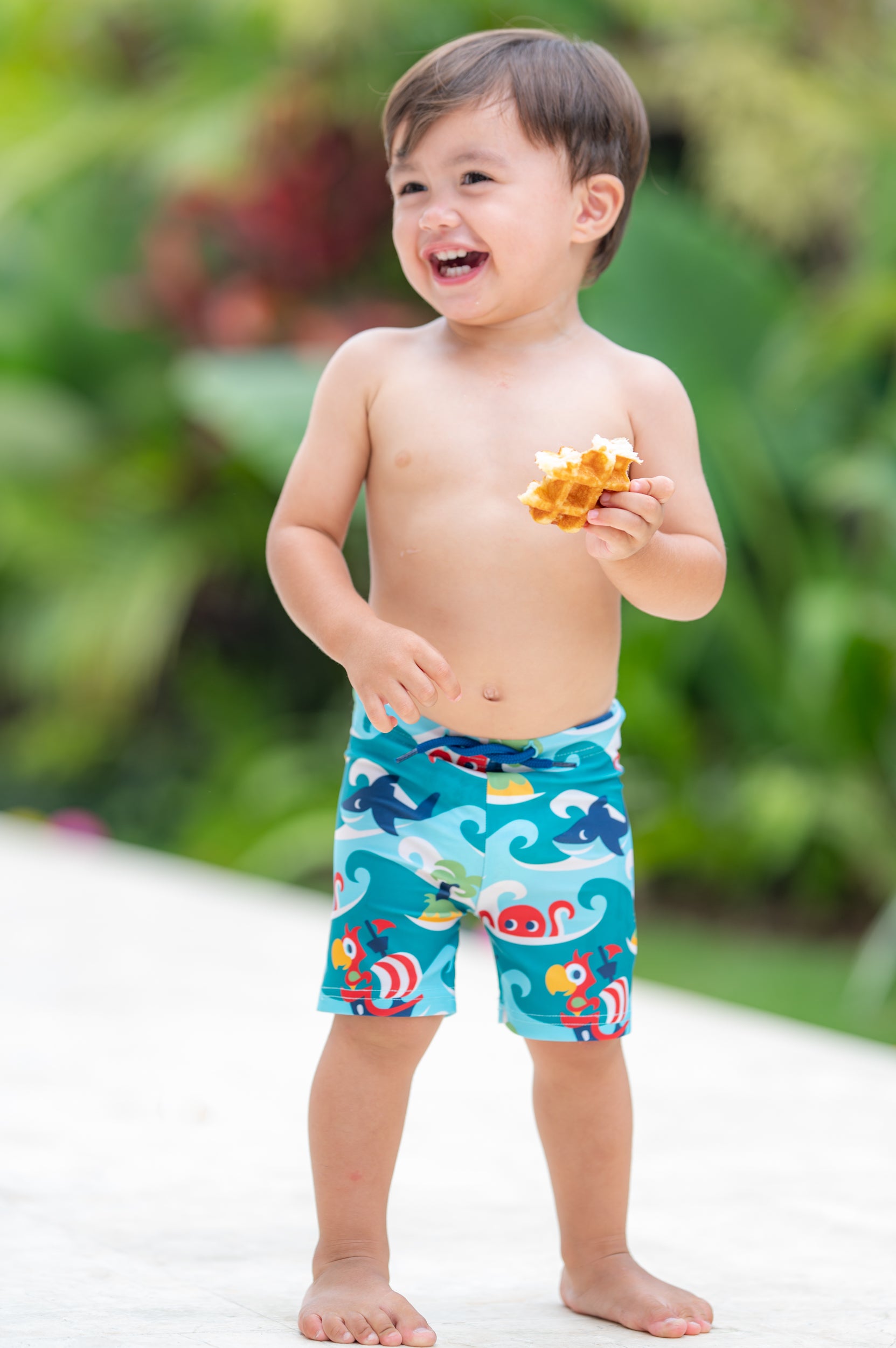 Zwembroek Swim Trunks Tropical Ocean - Maxomorra