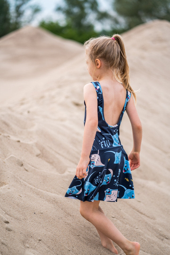 Zwemjurk / Swim dress Navy Rays - Mullido