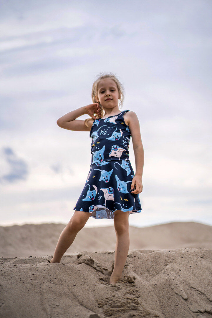 Zwemjurk / Swim dress Navy Rays - Mullido