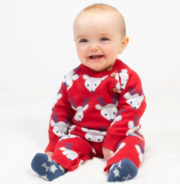 Reindeer knit romper cotton - Kite Clothing
