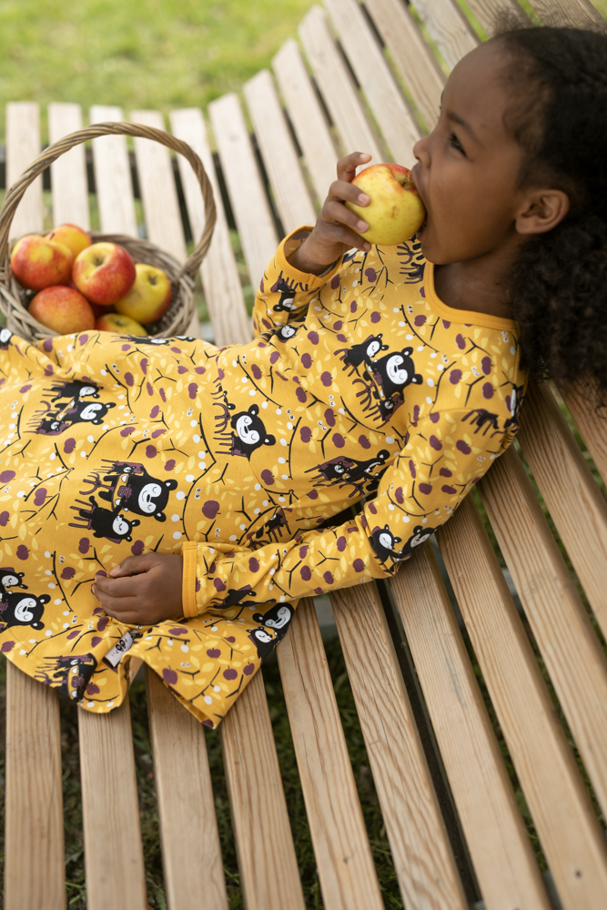 Jurk / SINNA Skater Dress Garden Party Ochre 86 t/m 140 – Paapii Design