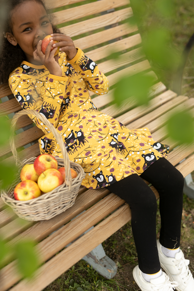 Jurk / SINNA Skater Dress Garden Party Ochre 86 t/m 140 – Paapii Design