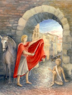 Kaart Sint Maarten deelt zijn mantel - Johanna Woods