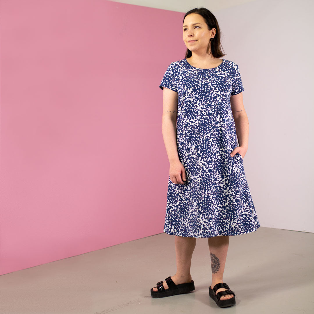 Sointu dress Nightingale blueberry XS-XXL - Paapii Design