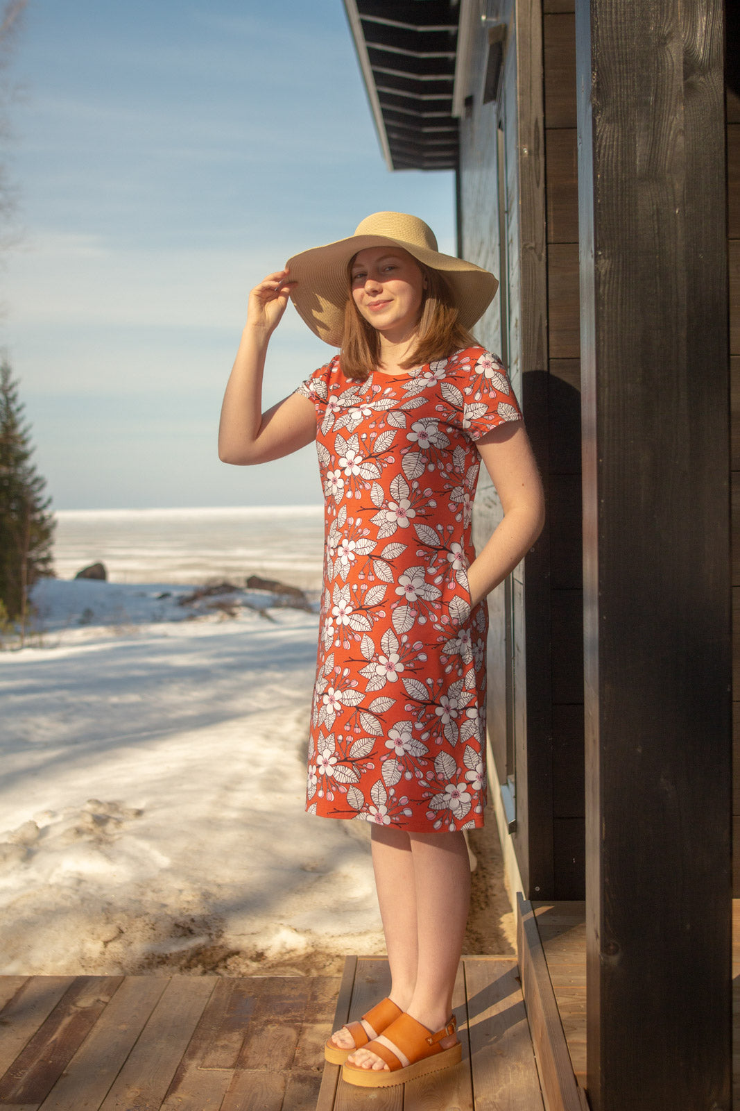 Jurk SOINTU Dress Apple Garden Rust S-XXXL - Paapii Design