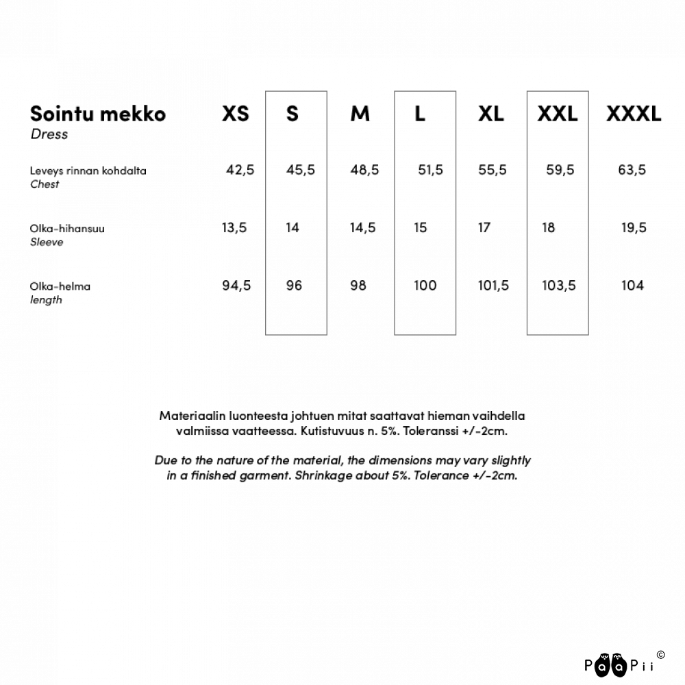 Sointu dress Nightingale blueberry XS-XXL - Paapii Design