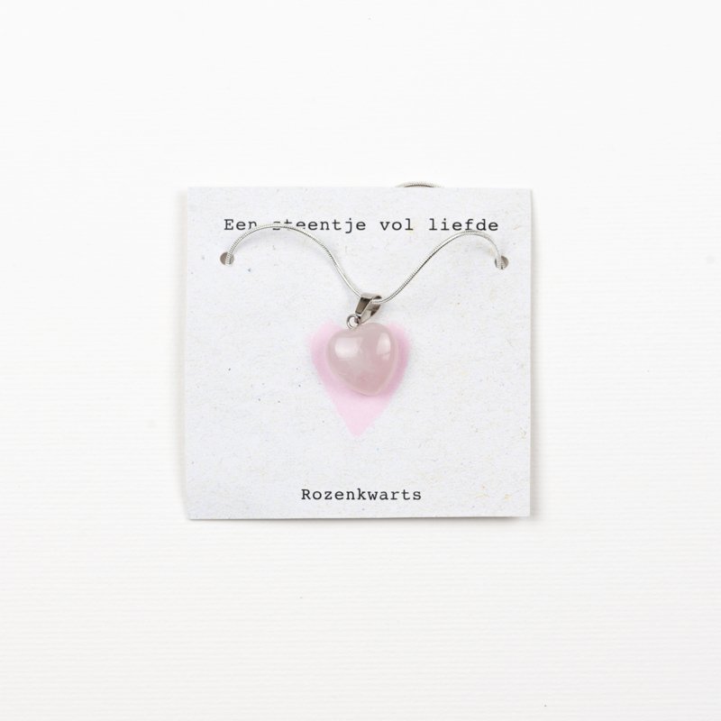 Ketting Steentje vol liefs - Rozenkwarts – Sidedish