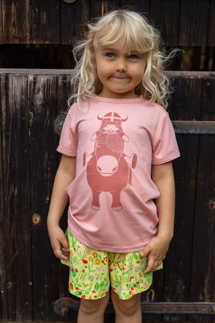 T-shirt Danerainbow Ringer Soft Pink PONY FREJA - Danefae / Dyr