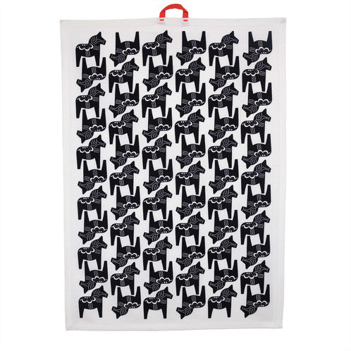 Theedoek met Dalarna paard motief - Pluto Produkter