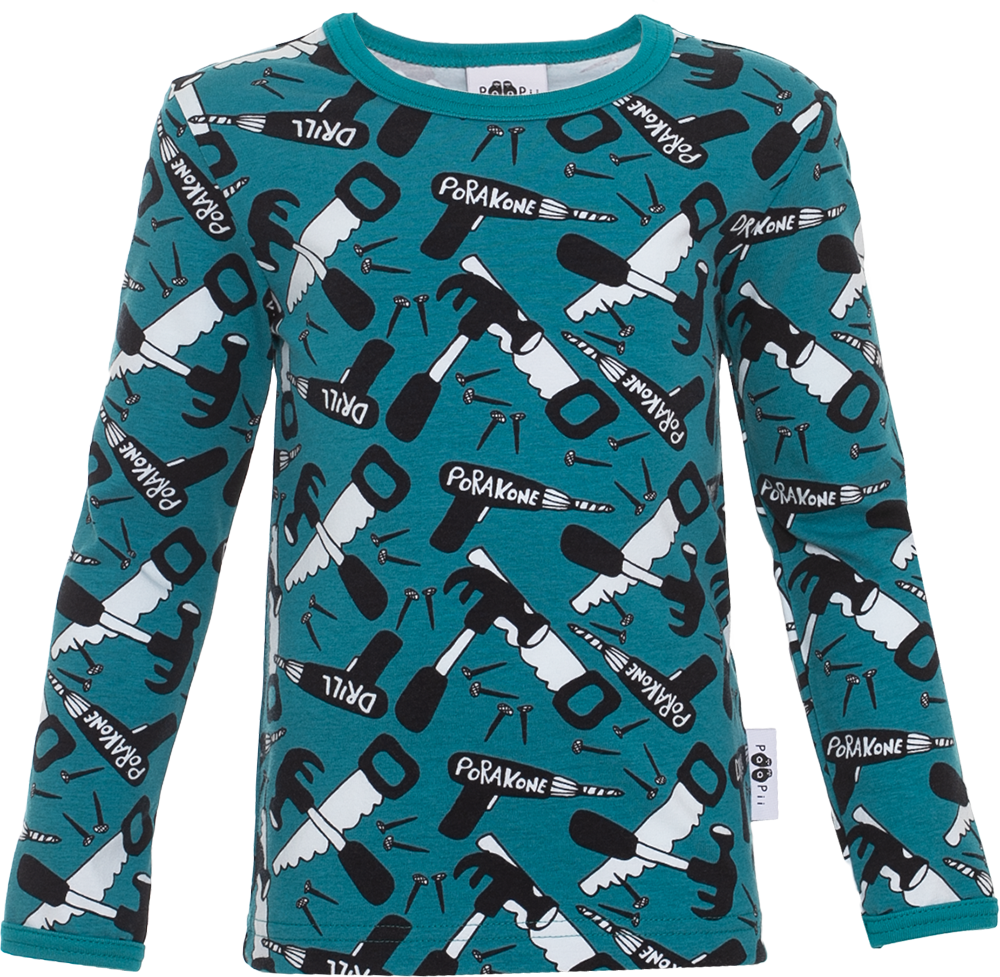 Longsleeve ULJAS Shirt Drill Petrol 86-140 – Paapii Design