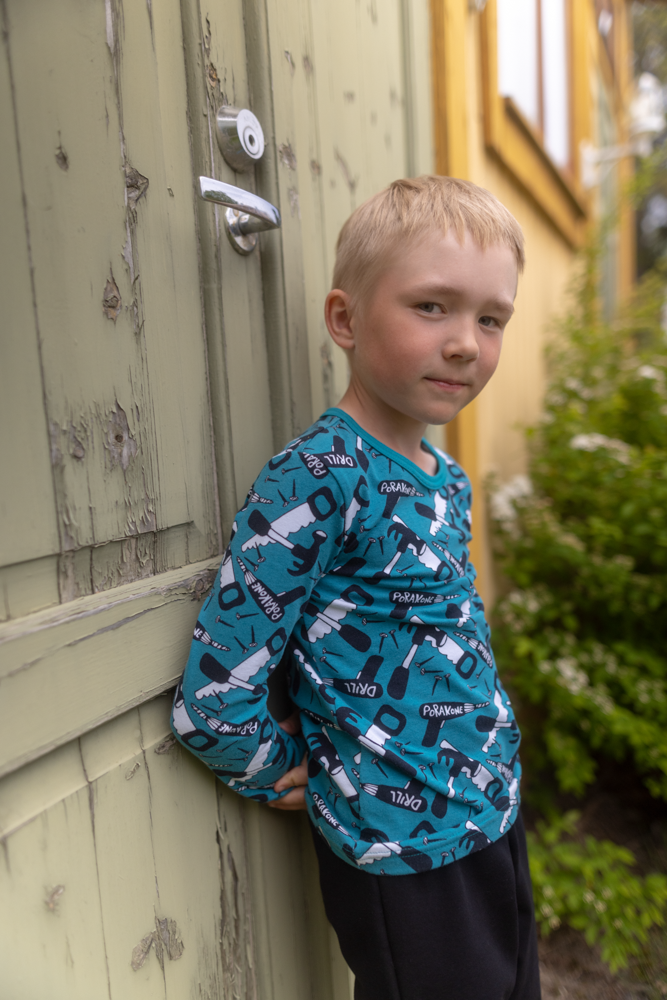 Longsleeve ULJAS Shirt Drill Petrol 86-140 – Paapii Design