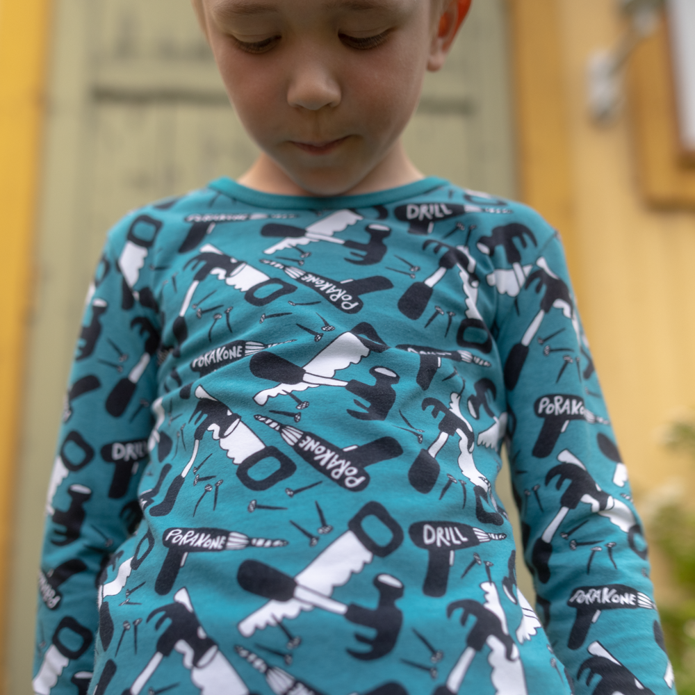 Longsleeve ULJAS Shirt Drill Petrol 86-140 – Paapii Design