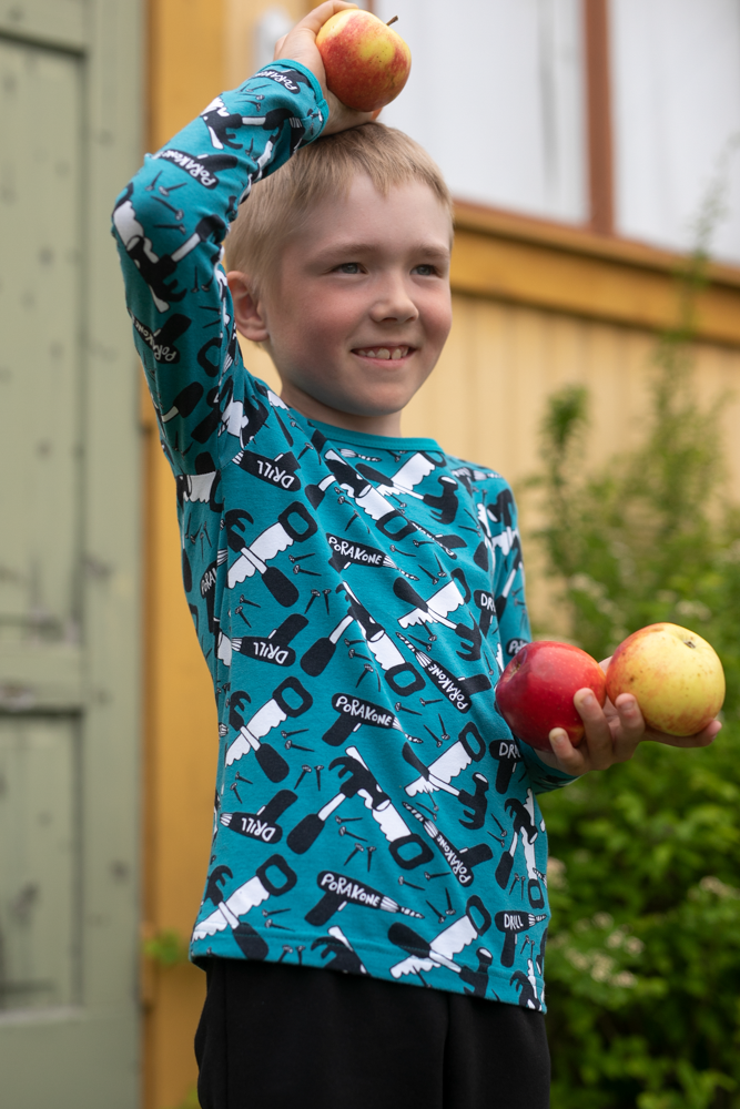 Longsleeve ULJAS Shirt Drill Petrol 86-140 – Paapii Design