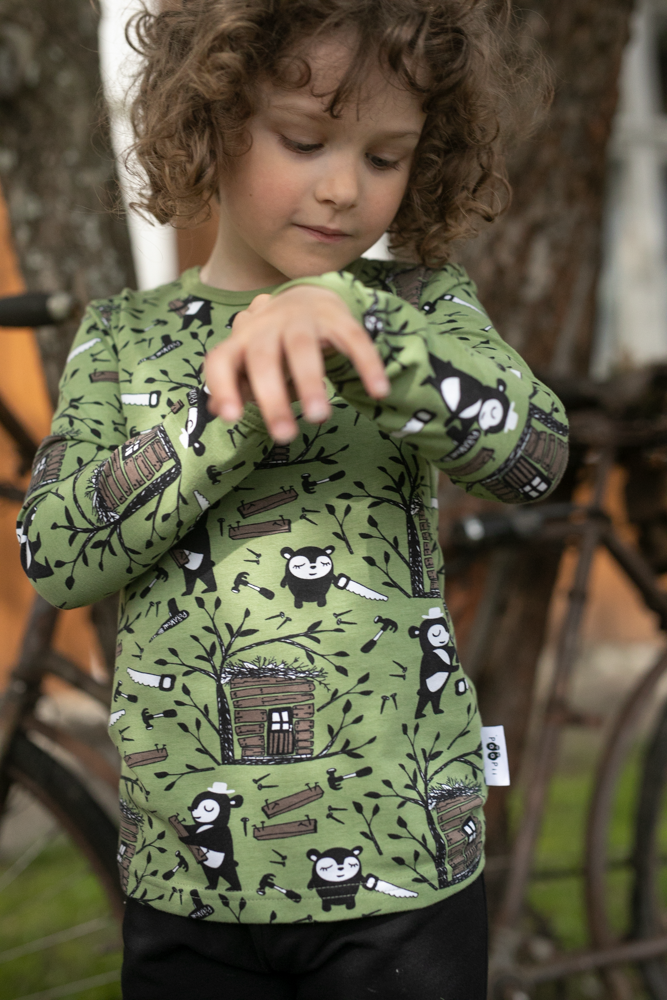 Longsleeve ULJAS Shirt Treehouse Fen Choco 86-140 – Paapii Design
