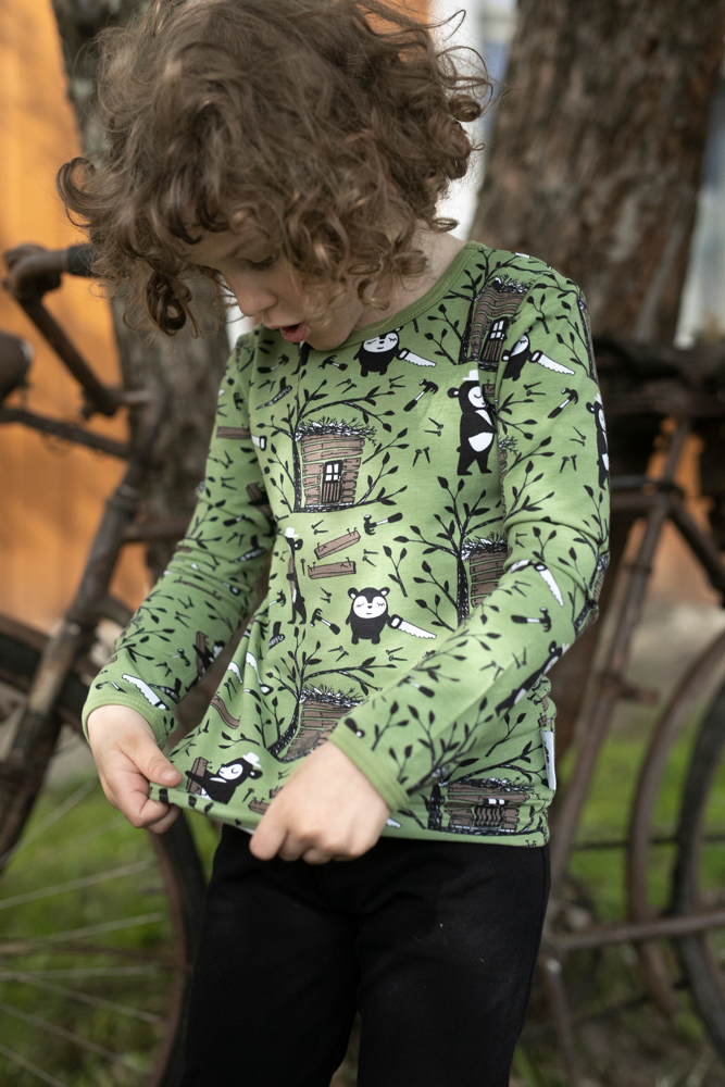 Longsleeve ULJAS Shirt Treehouse Fen Choco 86-140 – Paapii Design