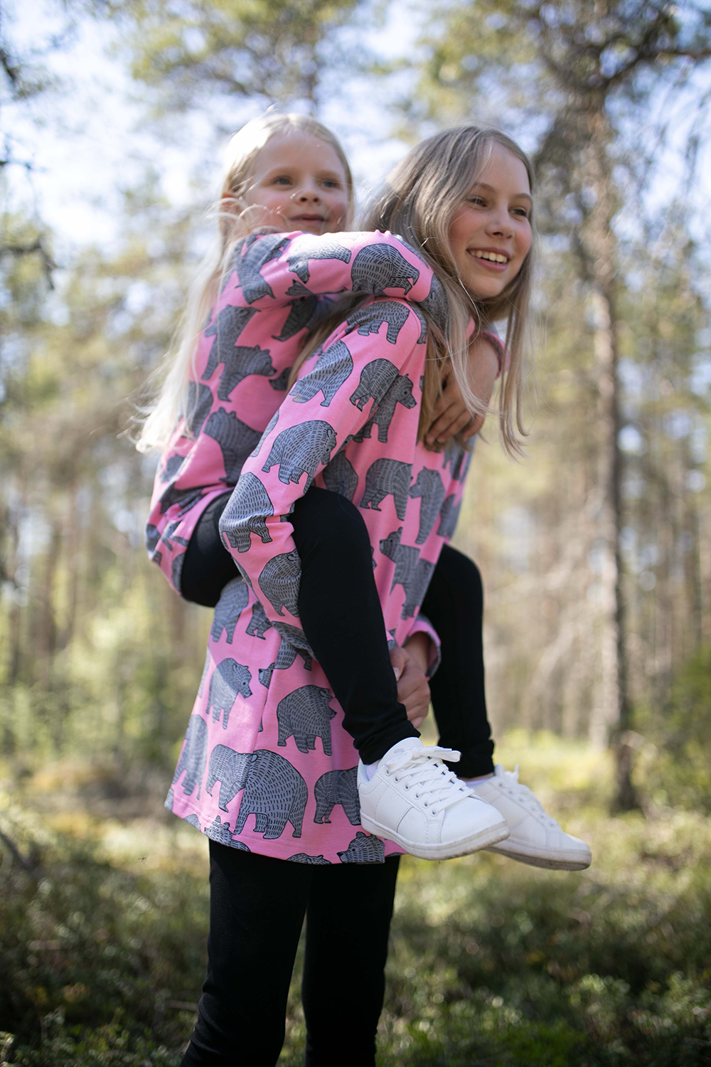 Tuniek NELLI Tunic Ursa Light Pink Grey 128 / 164 – Paapii Design