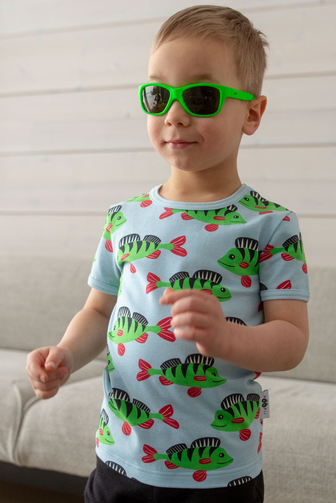 T-shirt VISA Perch Light Blue Green 86-122 – Paapii Design