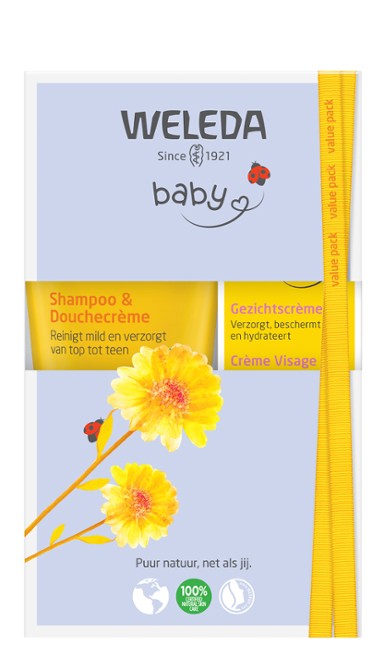 Voordeelset Babyshampoo & Douchecrème en Gezichtscrème – Weleda