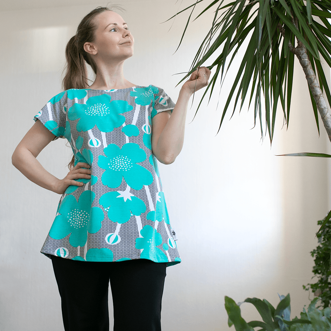 T-Shirt VUONO Buttercup Turquoise S-XXXL - Paapii Design