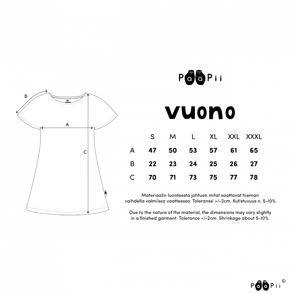 T-Shirt VUONO Buttercup Turquoise S-XXXL - Paapii Design