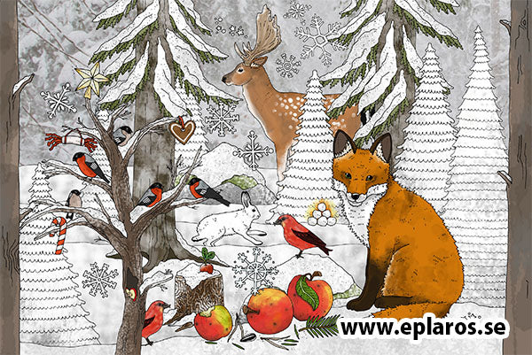 Kerstkaart Julkort Räven - Eplaros