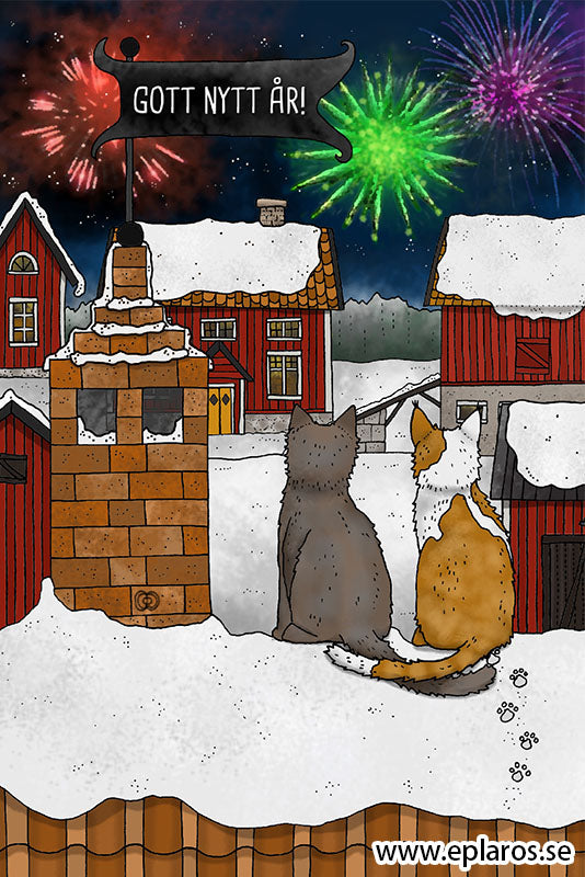 Kerstkaart Nyårskort - Eplaros